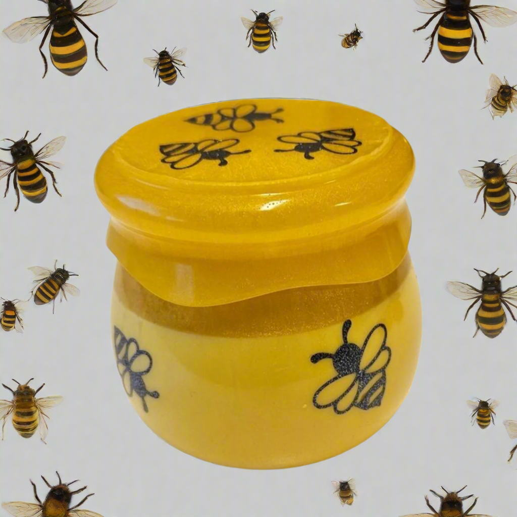 Small Jar with Lid - Honey Bees