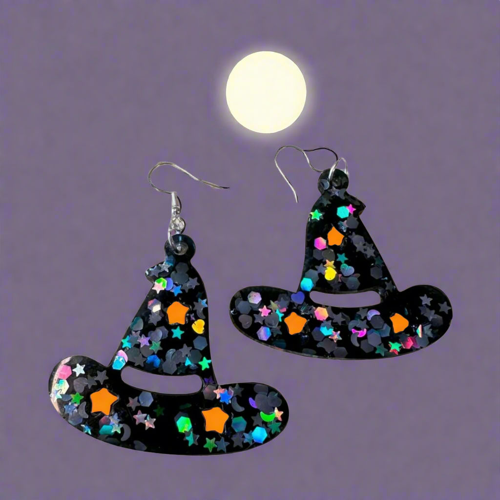 Witch Hat Dangle Earrings