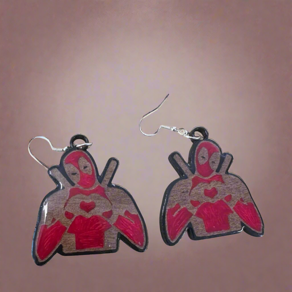 Deadpool Dangle Earrings