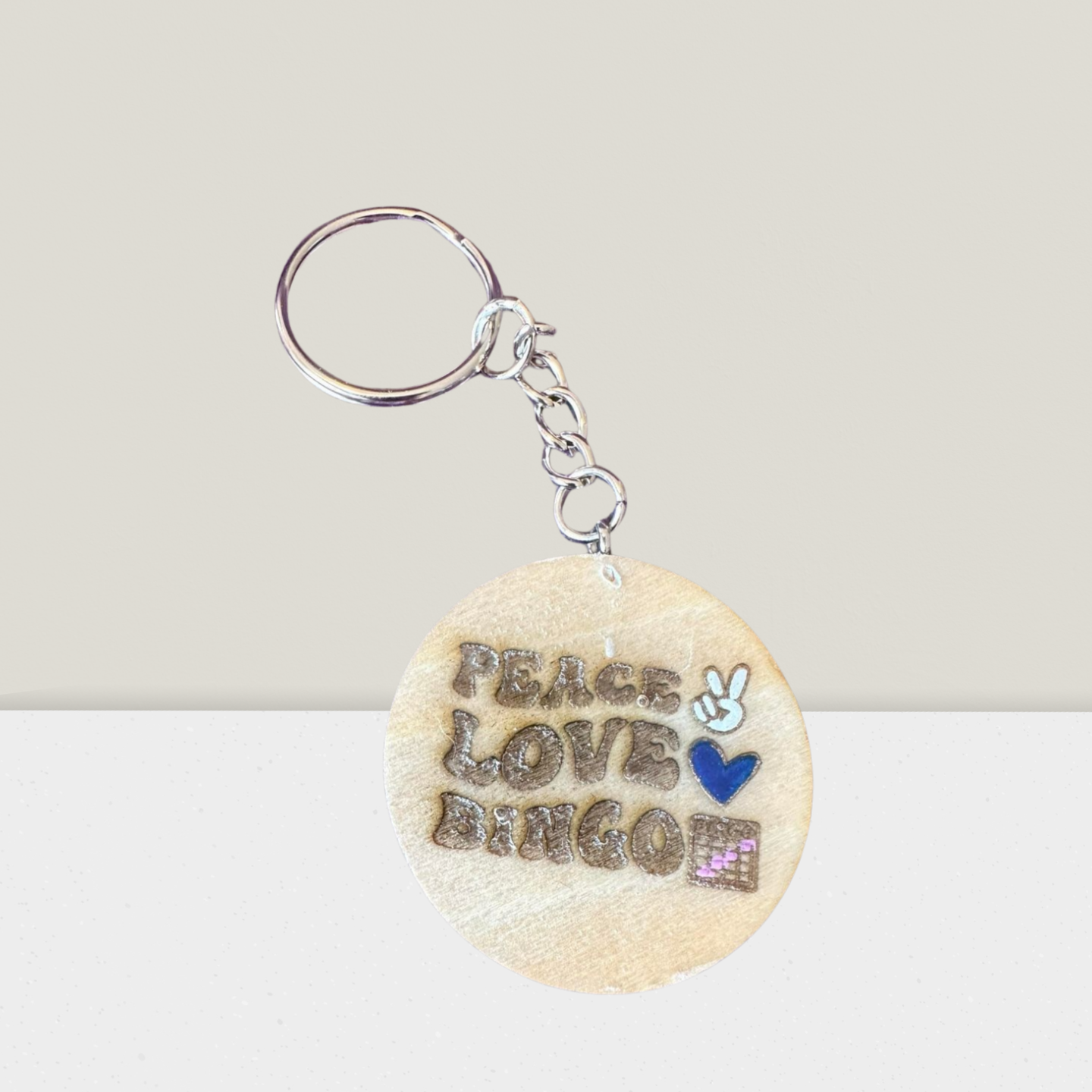 Round Thin Wooden Keychains