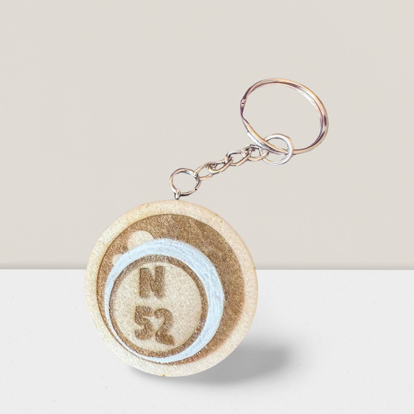 Round Thin Wooden Keychains