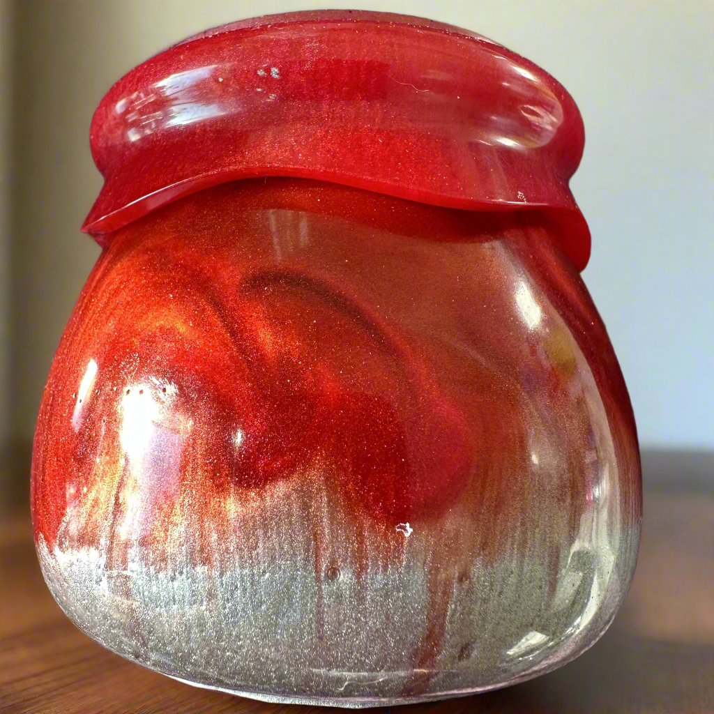 Small Jar with Lid Red