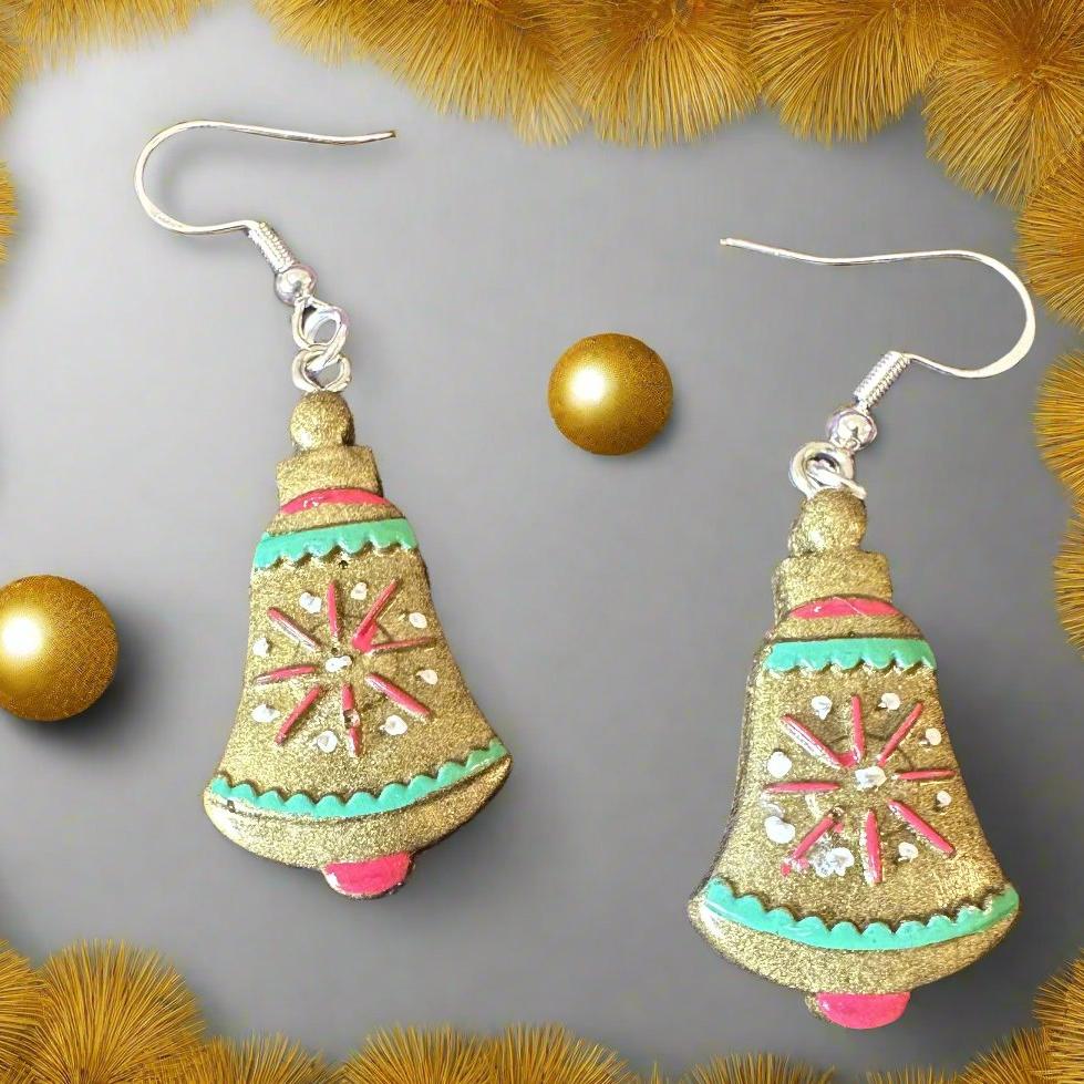 Holiday Bell Ornament Dangle Earrings