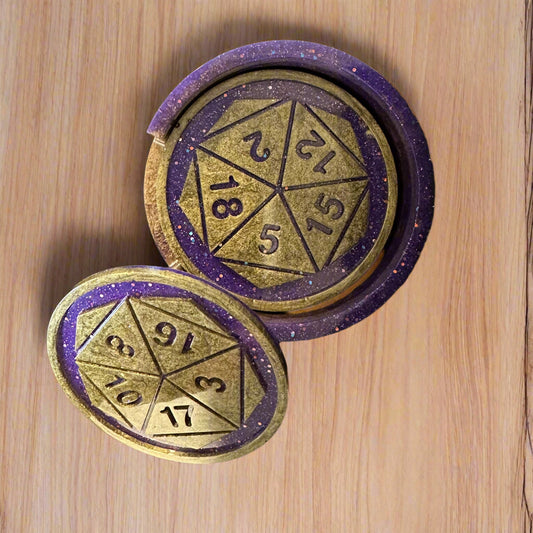 Coasters - Purple & Gold D&D